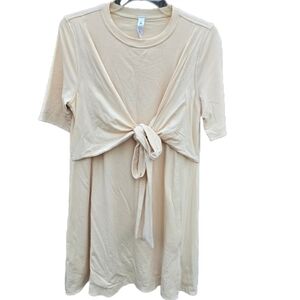 Lululemon Cotton Cream Wrap Front T Shirt Dress Size 6